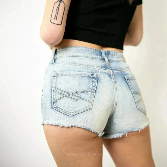 Bethany Mota for Aeropostale Denim High Rise Shorty Shorts - Picture 7 of 8